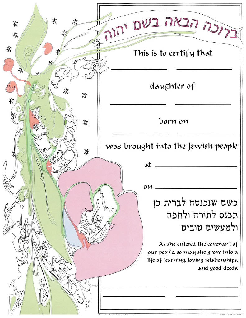 Baby Girl Naming Ceremony Certificate