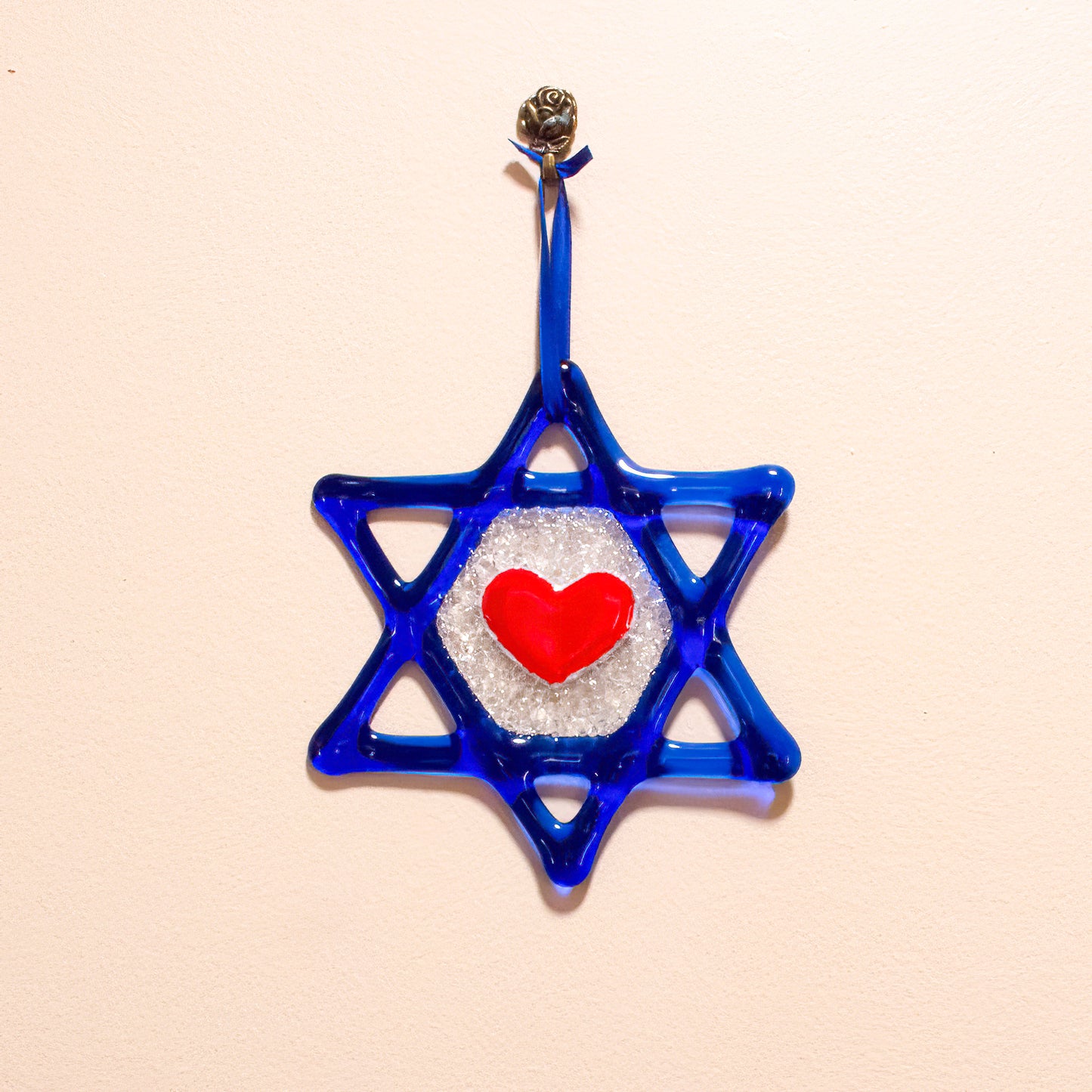 Star of David Glass Wall Hanging