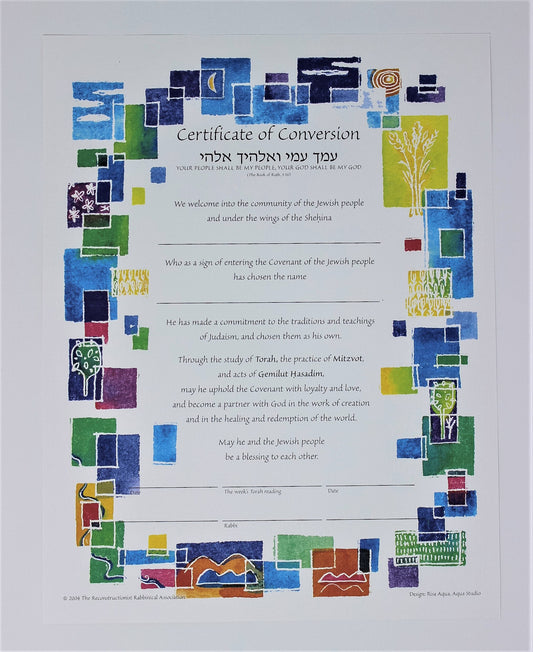 Conversion Certificate for Adult Male