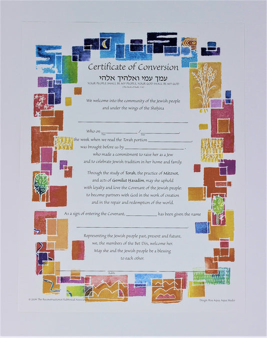 Conversion Certificate for Baby Girl/Young Girl