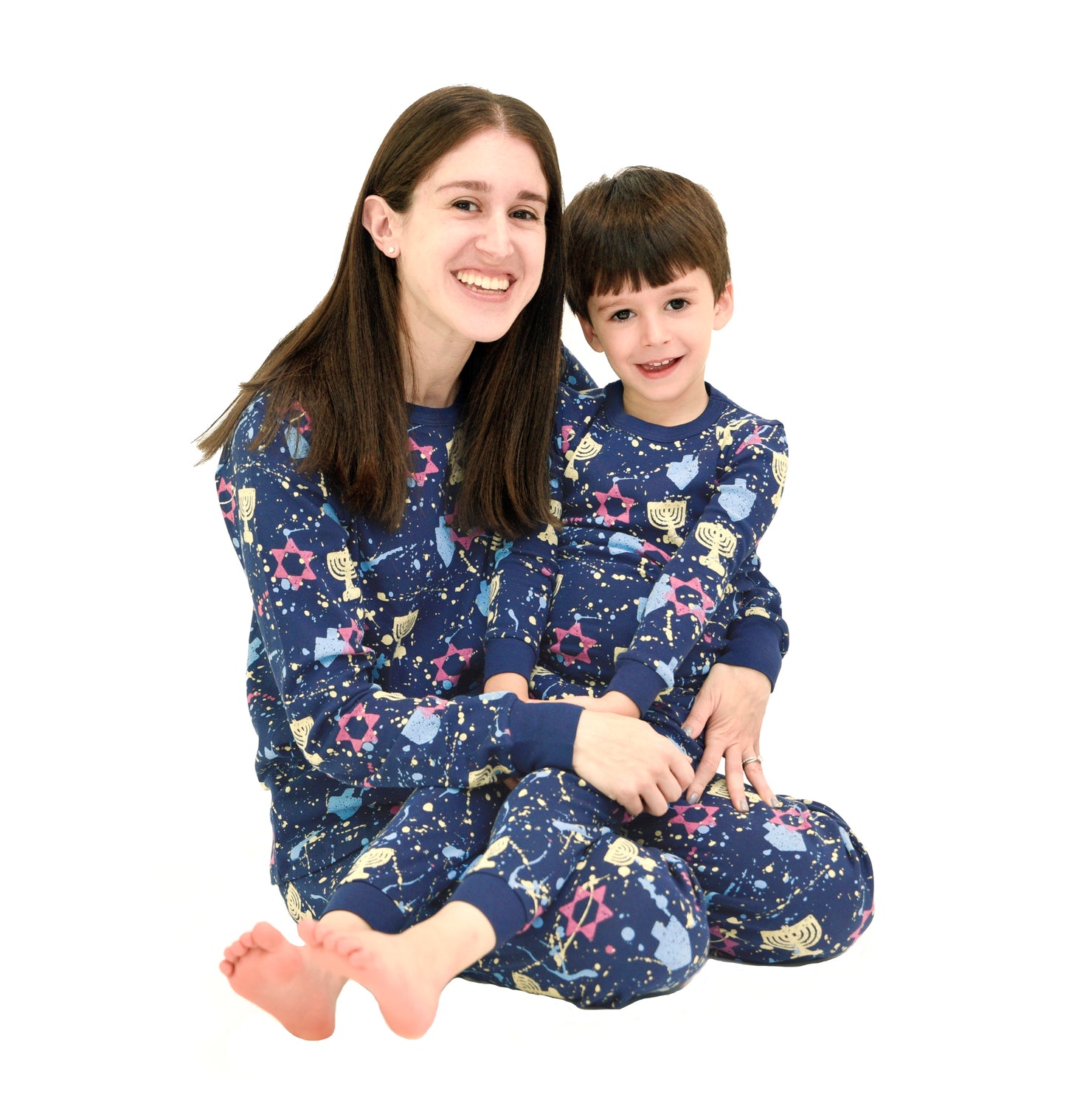 Kids Hanukkah Splatter Paint Pajamas