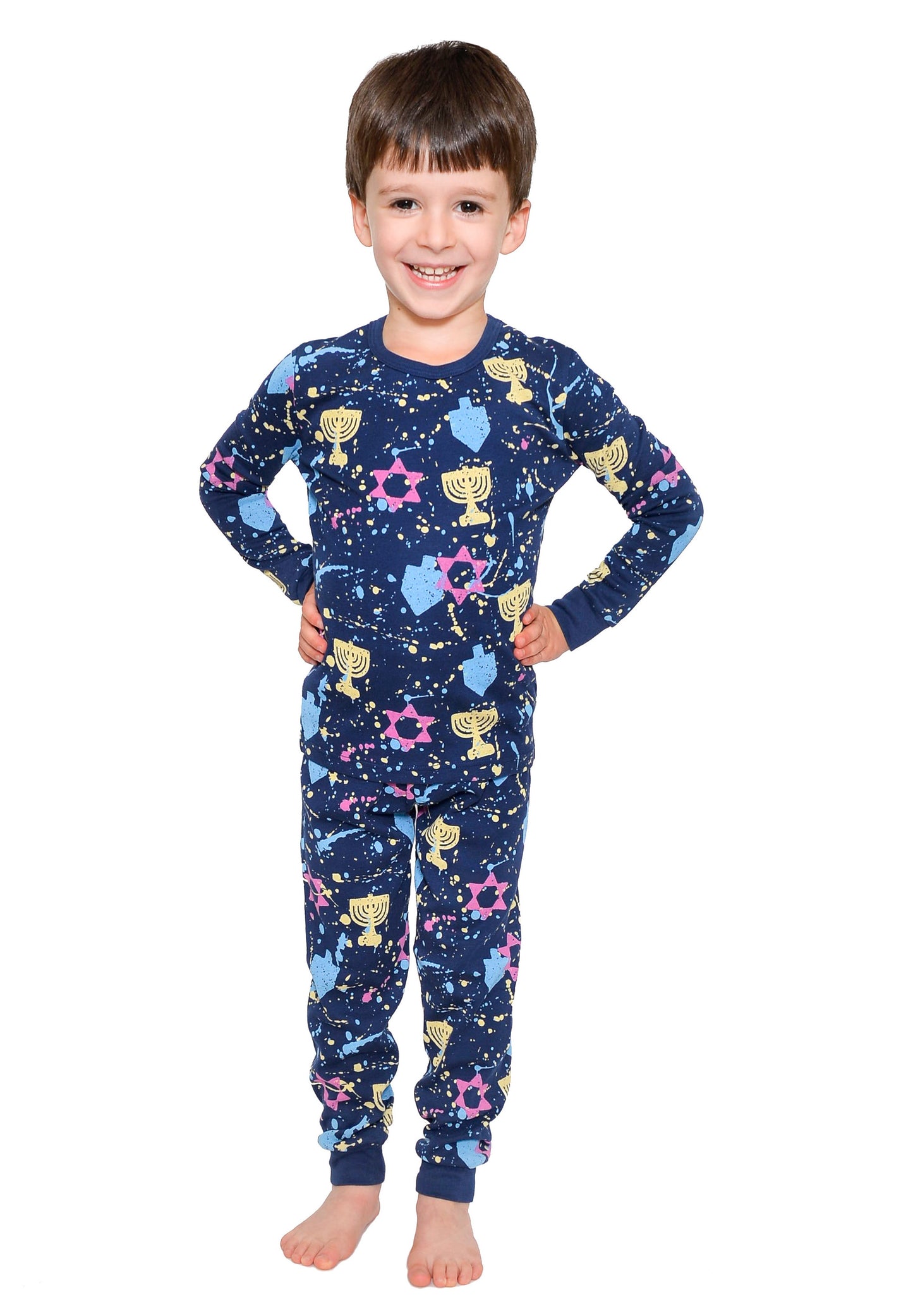 Hanukkah Splatter Paint Pajamas