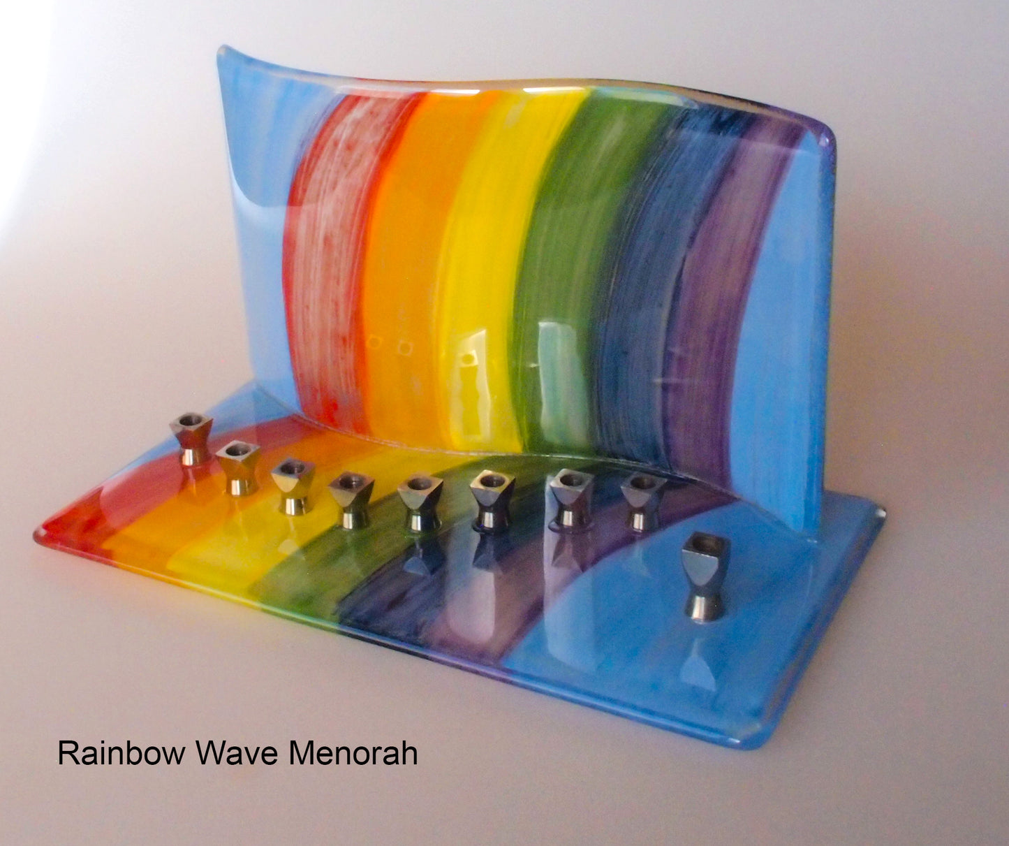 Wave Glass Menorah