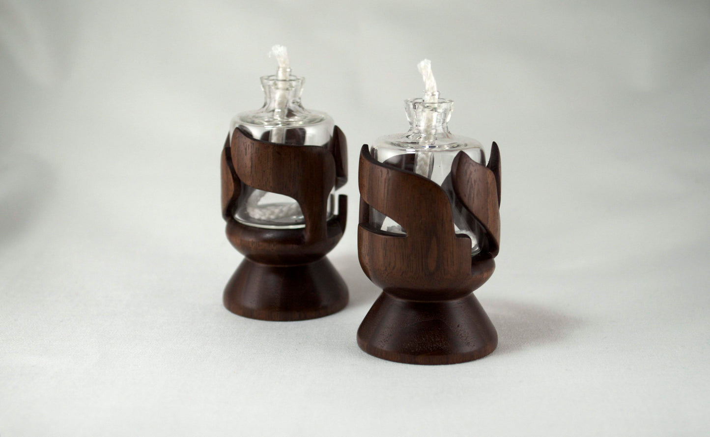 Walnut Shabbat Kodesh Candle Holders