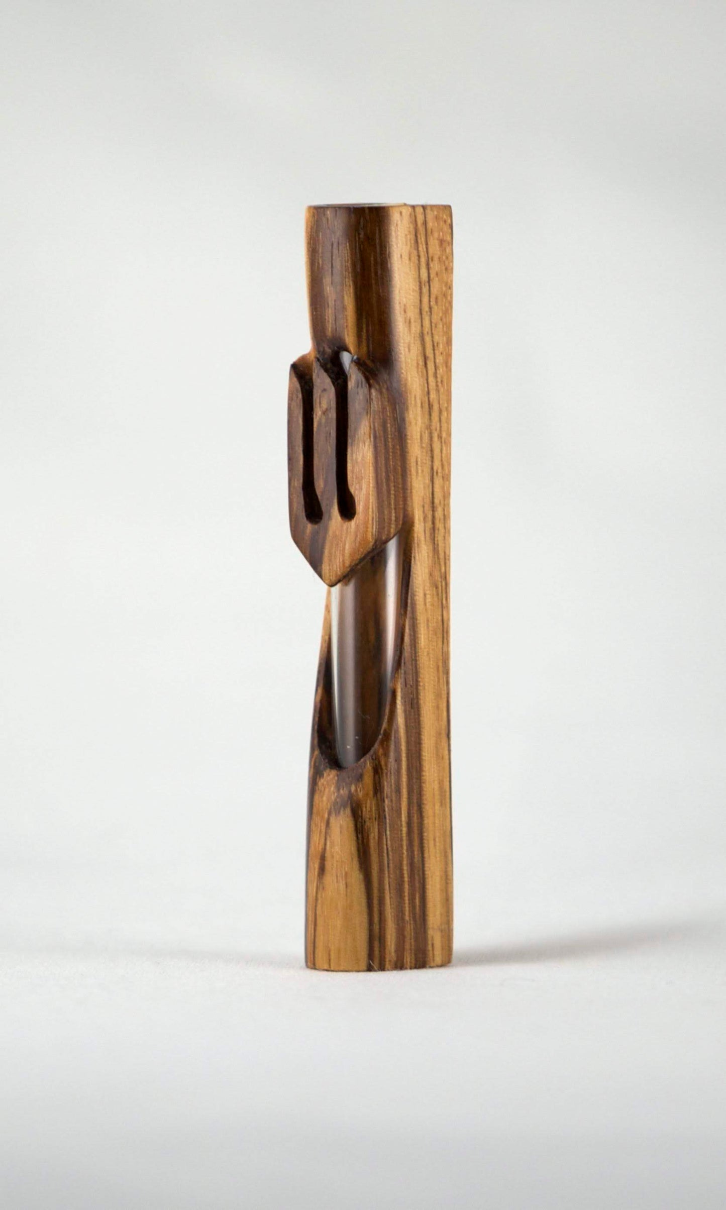 Small Zebra Wood Mezuzah Case