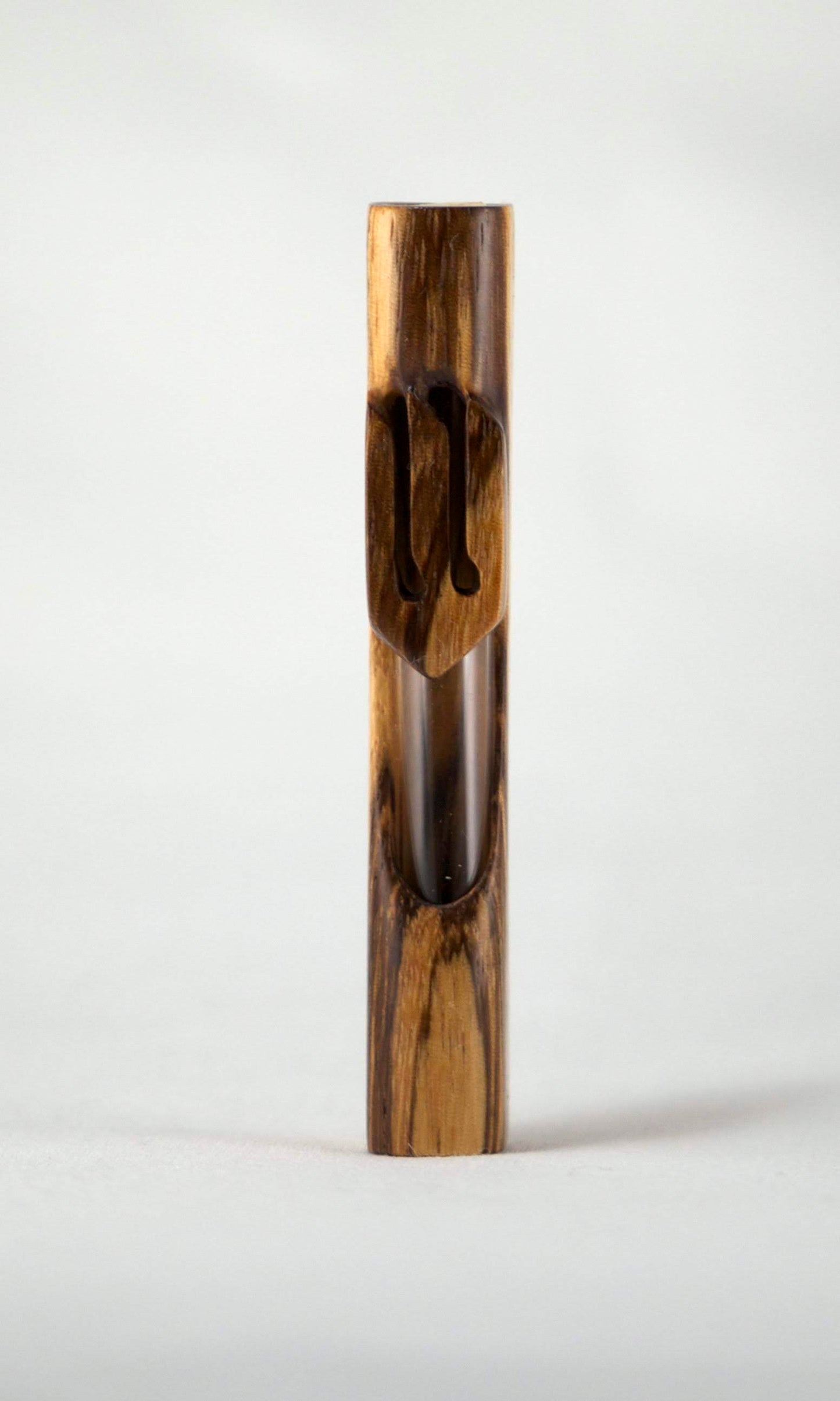 Small Zebra Wood Mezuzah Case