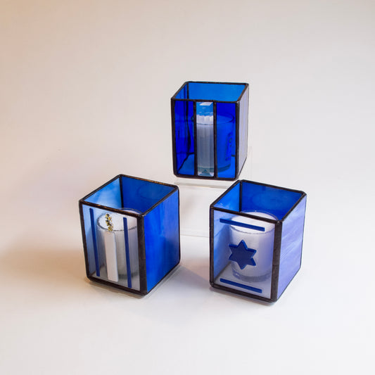 Glass Yahrzeit Candle Holder – Box Style