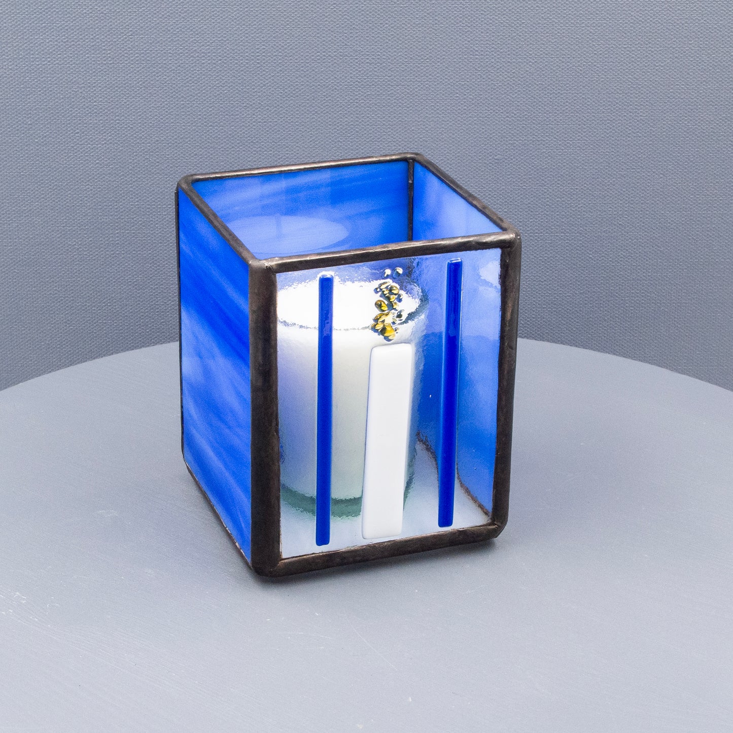 Glass Yahrzeit Candle Holder – Box Style