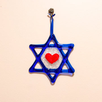 Star of David Glass Wall Hanging