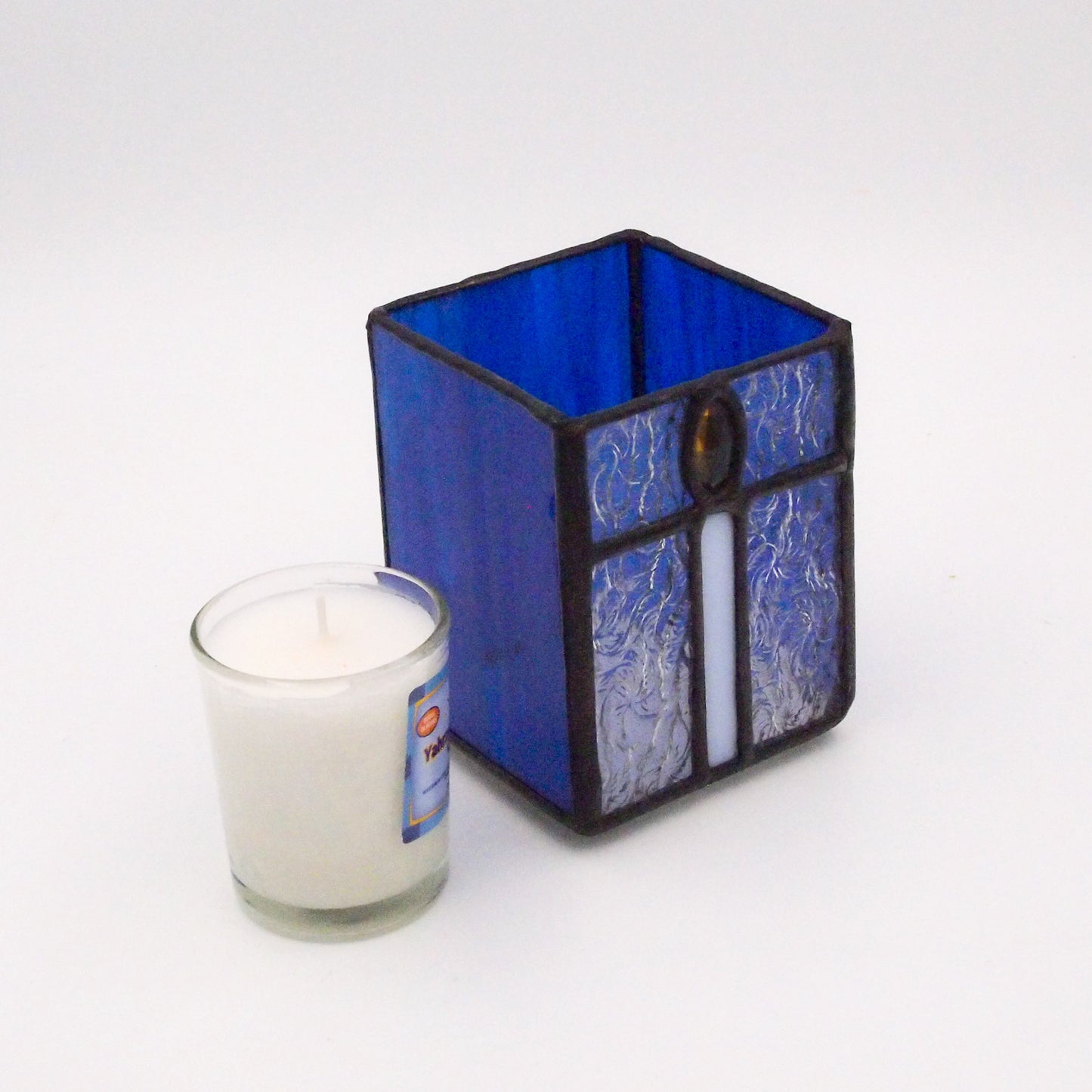 Glass Yahrzeit Candle Holder – Box Style