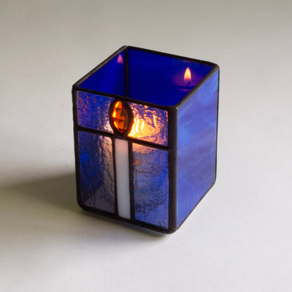Glass Yahrzeit Candle Holder – Box Style