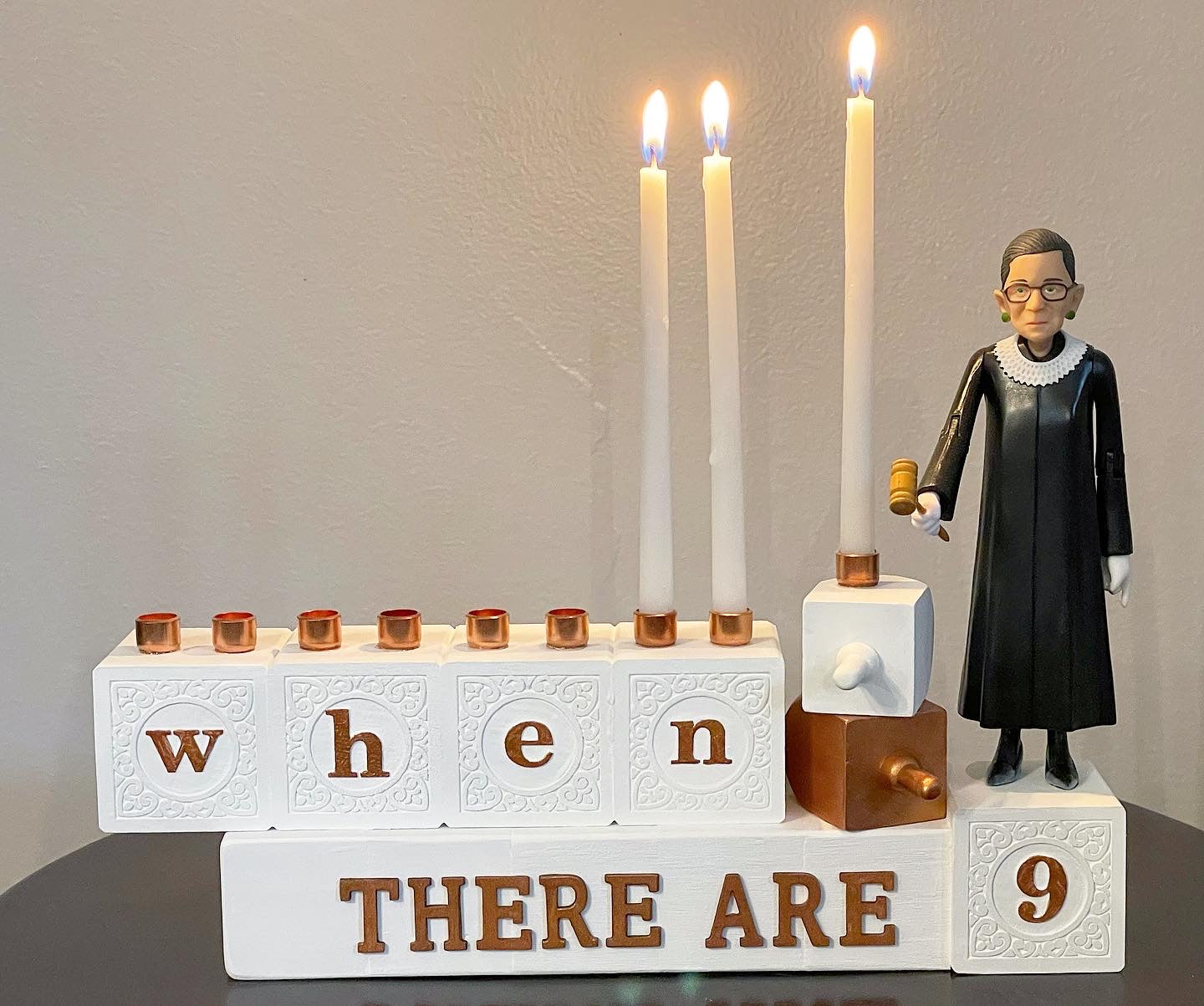 RBG Menorah – “When There Are Nine”