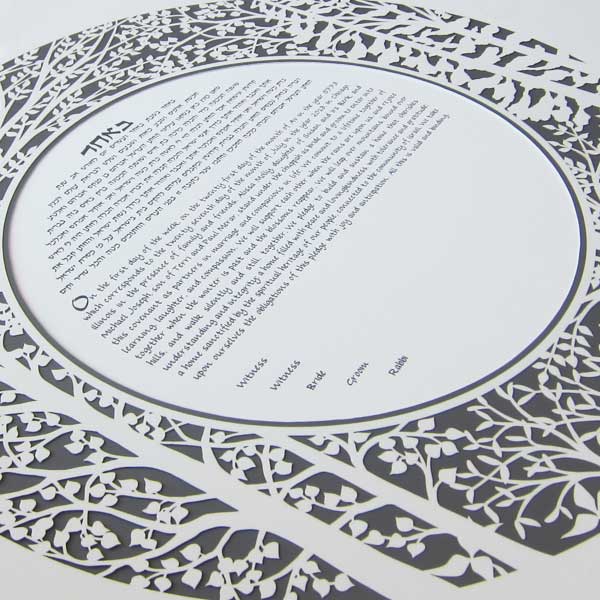 Forest Ketubah Gray