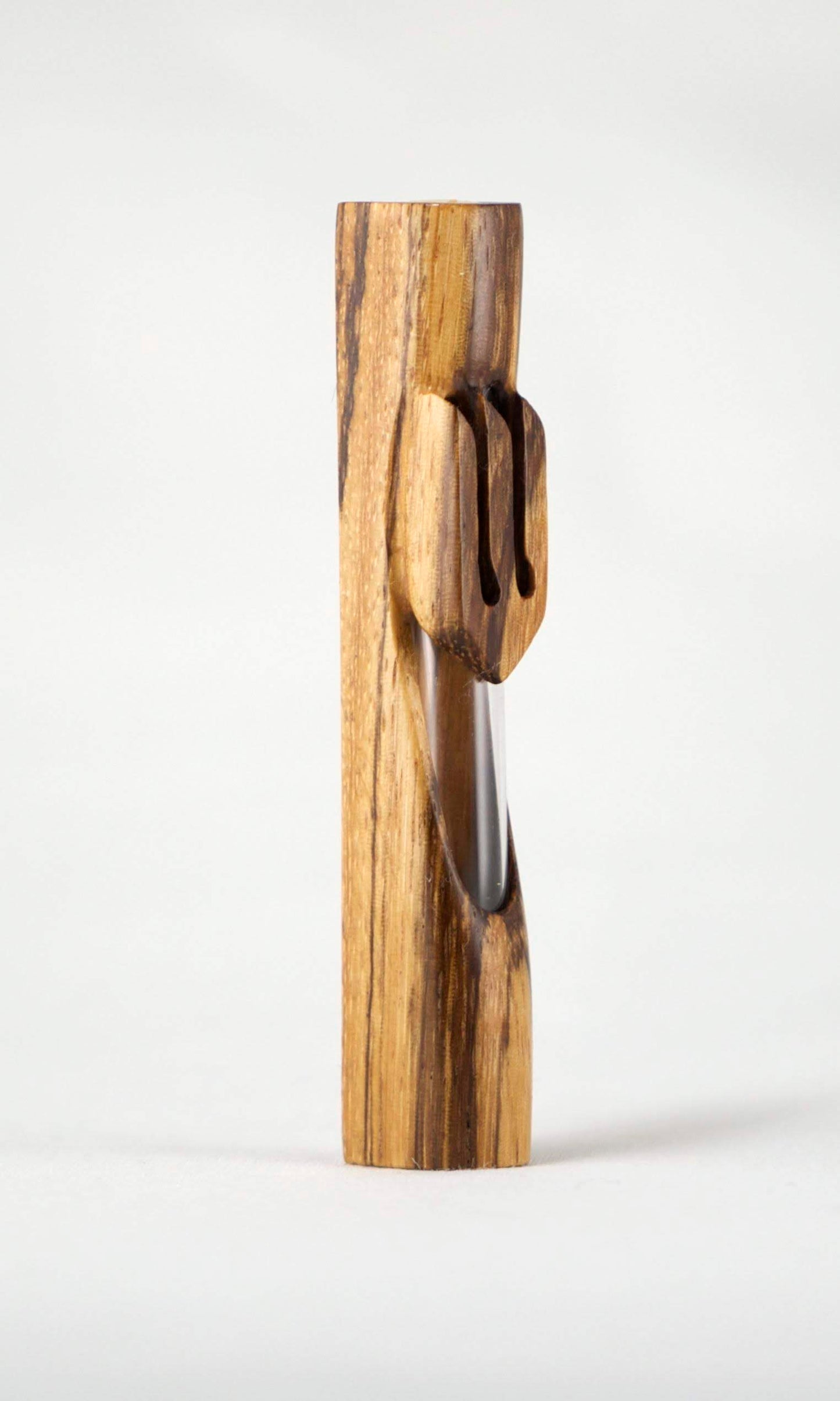 Small Zebra Wood Mezuzah Case